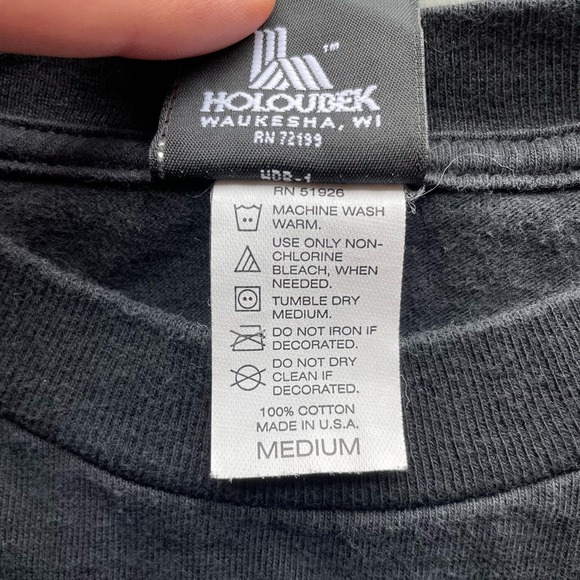 VINTAGE BLACK HARLEY DAVIDSON LONGSLEEVE TEE SHIRT MEDIUM - Picture 6 of 6